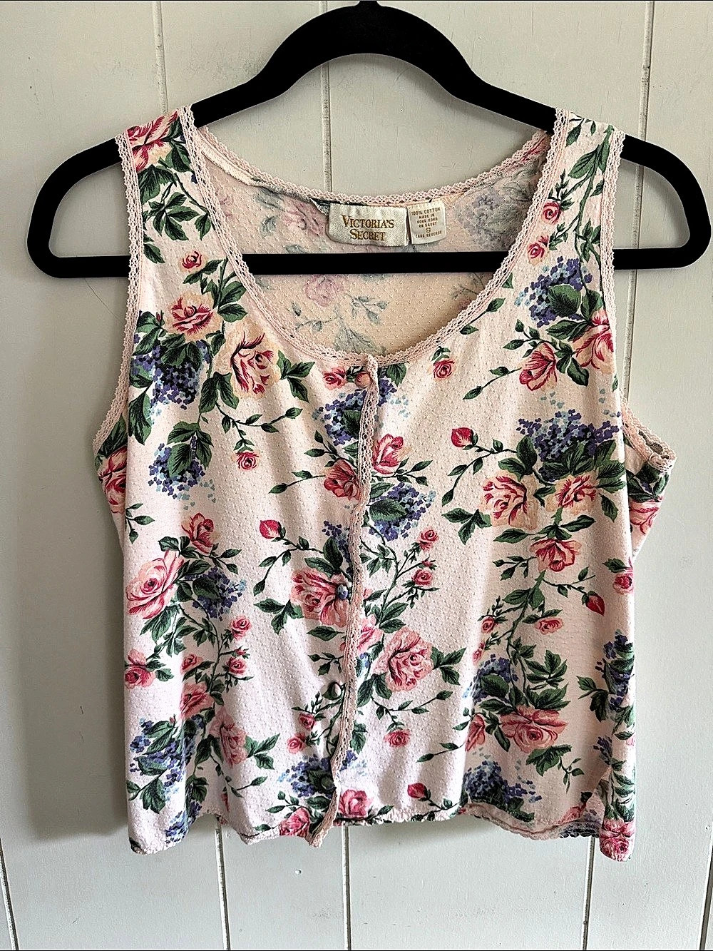 Victoria's Secret Vintage Gold Label Floral Top Small Cottagecore Coquette